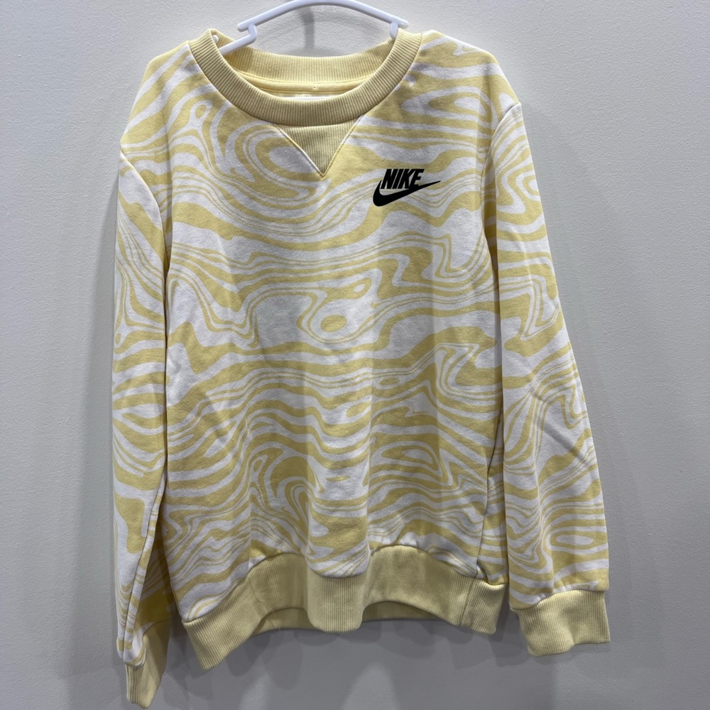 Nike Cream and Yellow marble Swirl Sweatshirt - Picture 1 of 5